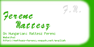 ferenc mattesz business card